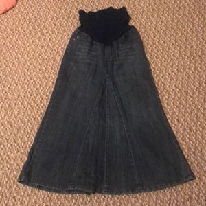 Motherhood Maternity Long Denim Skirt